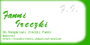 fanni ireczki business card